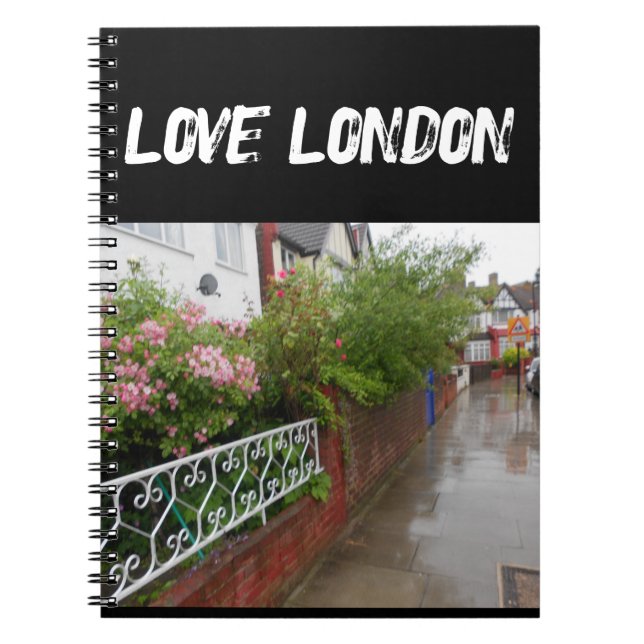 Caderno Espiral A London Street e a rain England (Frente)