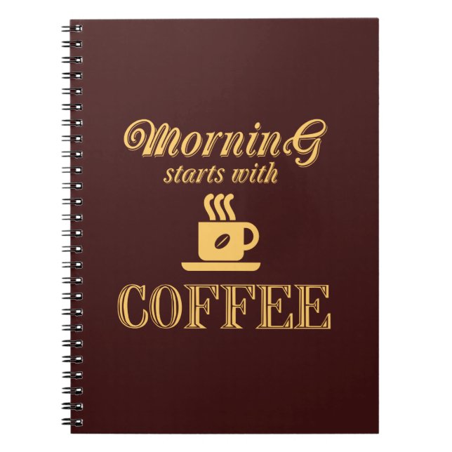 Caderno Espiral A manhã começa com o café (Frente)