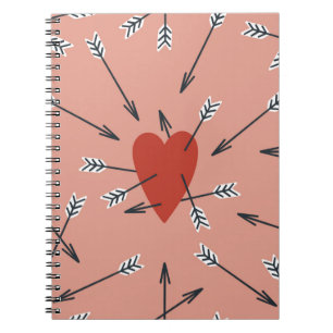 Caderno Espiral A mão fez um padrão perfeito com ilustrações p