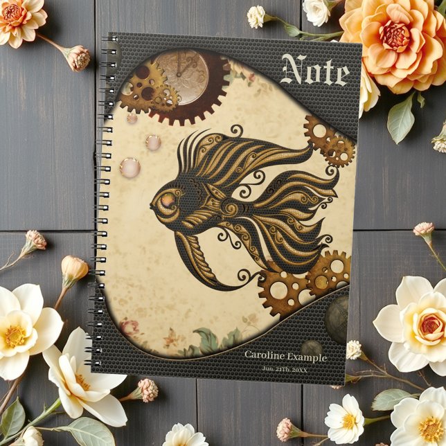 Caderno Espiral A maravilha mecânica dos peixes-galo-do-oceano (Criador carregado)