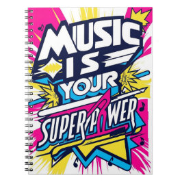 Caderno Espiral A Música é Seu Superpoder opção 2