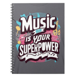 Caderno Espiral A Música é Seu Superpoder opção 3