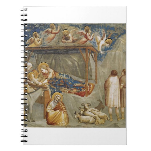 Caderno Espiral A Natividade do Cristo de Jesus por Giotto (Frente)