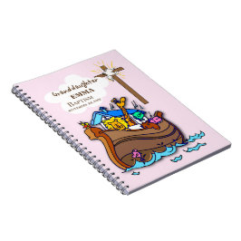 Caderno Espiral A neta de Arca do Batismo Noah Personalizada