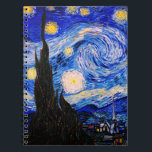 Caderno Espiral A Noite Estrelada de Vincent Van Gogh<br><div class="desc">Vincent Van Gogh Na Noite Estrelada. Esta é uma antiga obra-prima do pintor mestre holandês Vincent Van Gogh. Esta pintura de paisagem artística fina tem uma cor bela,  vibrante e saturada. Vincent Van Gogh era um pintor impressionista holandês. Esta imagem está no dominio público</div>
