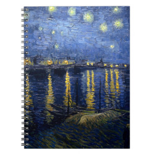 Caderno Espiral A noite estrelada de Vincent van Gogh sobre o Rhon