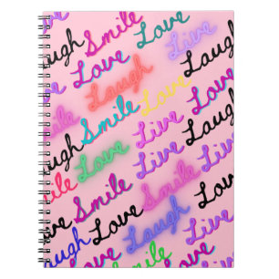 Caderno Espiral A notebook with vibrant design.