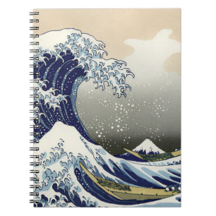 Caderno Espiral A onda do Excelente de Kanagawa Katsushika Hokusai