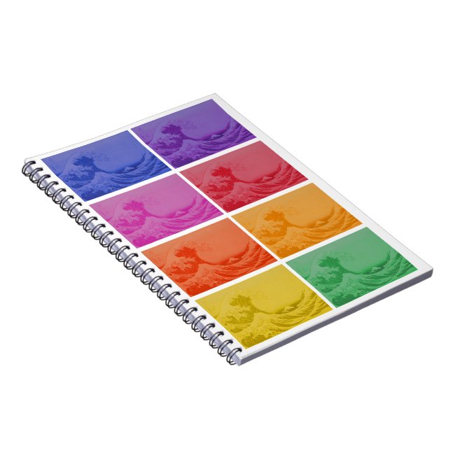 Caderno Espiral A onda do Excelente de Kanagawa por Katsushika Hok (Lado Direito)