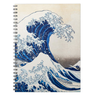 Caderno Espiral A onda do Excelente de Kanagawa - Vintage Japonês