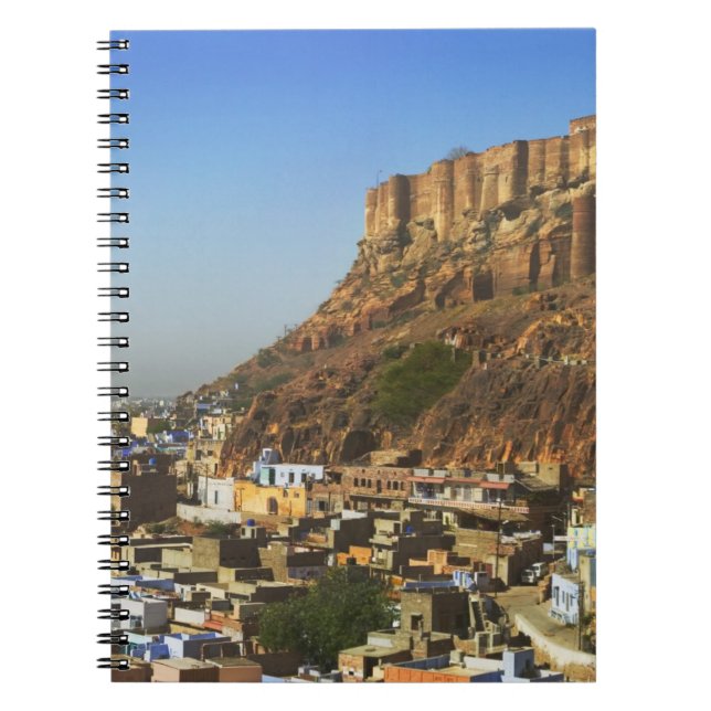 Caderno Espiral A paisagem urbana da cidade azul com Meherangarh,  (Frente)