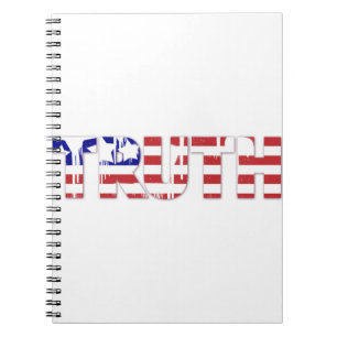 Caderno Espiral A palavra "Verdade" com a bandeira americana