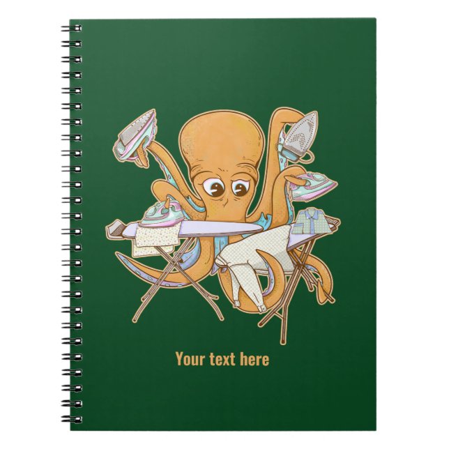 Caderno Espiral A passar o polvo, sobrecarregada por tarefas. (Frente)