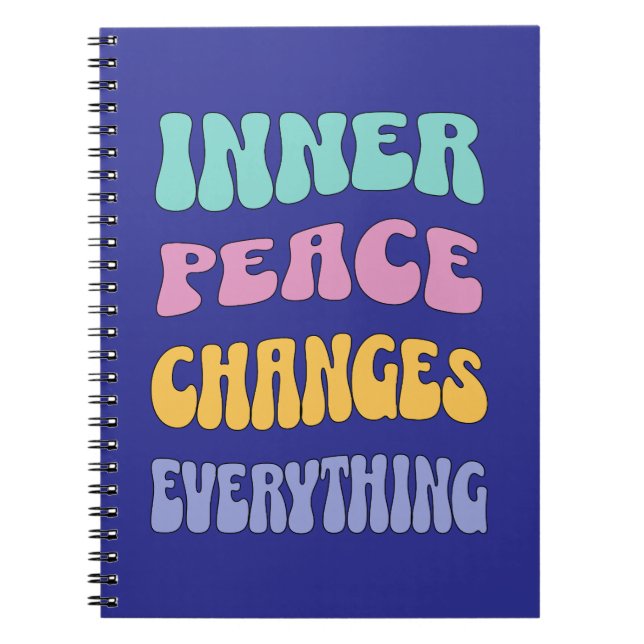 Caderno Espiral A Paz Interior Muda Tudo (Frente)