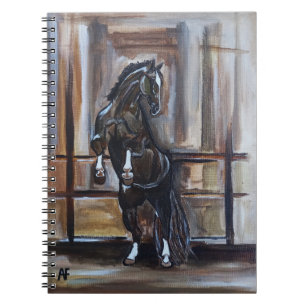 Caderno Espiral A Pintura do Cavalo Selvagem por Alfred Fox