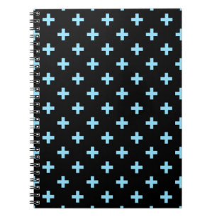 Caderno Espiral A polca azul-bebê cruza a preto