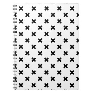 Caderno Espiral A polca preta cruza a branco