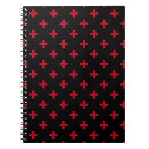 Caderno Espiral A polca vermelha cruza a preto