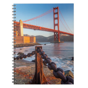 Caderno Espiral A Ponte Golden Gate a partir de Fort Point