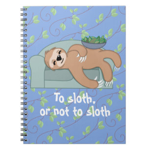 Caderno Espiral À preguiça ou não à preguiça que dorme com fo