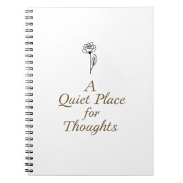 Caderno Espiral A Quiet Place for Thoughts – Minimalist Line Art
