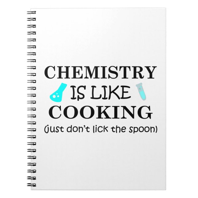 Caderno Espiral a química é como cozinhar (Frente)