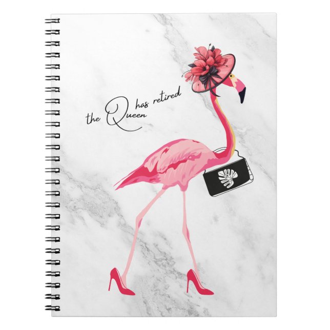Caderno Espiral A Rainha Aposentou O Chic Pink Flamingo (Frente)