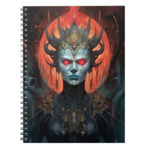 Caderno Espiral A Rainha Demônio Deusa Escura Fantasia Arte