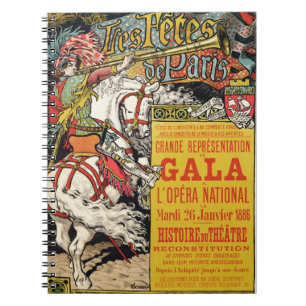 Caderno Espiral A reprodução de uma propaganda de poster 'Fetes 