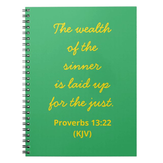 Caderno Espiral A Riqueza Do Canto É Aposta Para O Justo. (Frente)