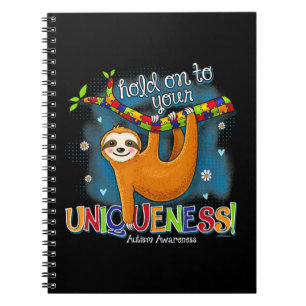 Caderno Espiral A roupa de autismo de preguiça-branca mantém-se fi