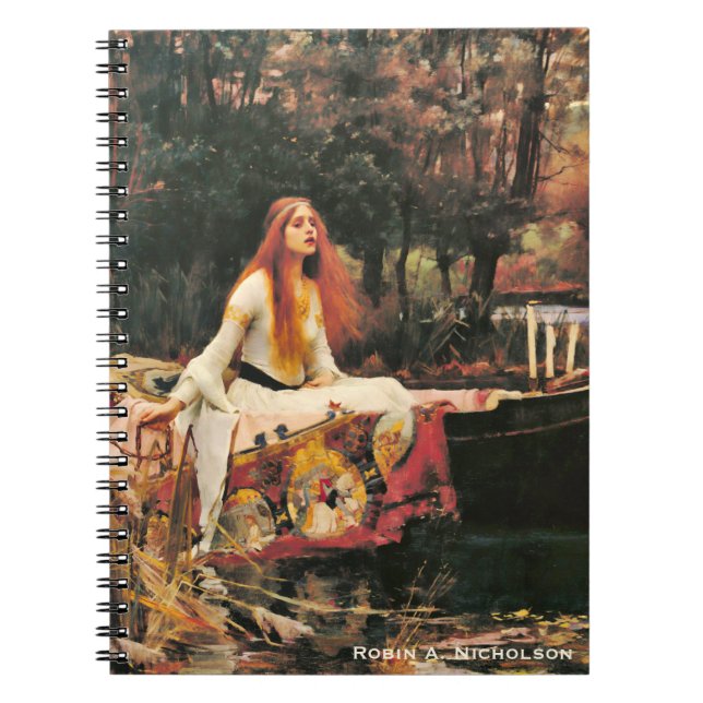 Caderno Espiral A senhora do Waterhouse de Shalott personalizou (Frente)