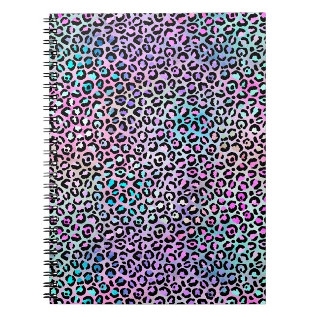 Caderno Espiral A Série Leopardo Iridescente Design 12 (Frente)