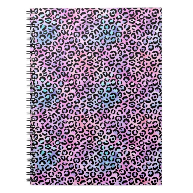 Caderno Espiral A Série Leopardo Iridescente Design 4 (Frente)