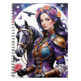 Caderno Espiral A Série Rosebud-Steampunk Rosebud e Seu Cavalo