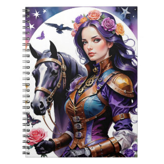 Caderno Espiral A Série Rosebud-Steampunk Rosebud e Seu Cavalo