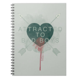 Caderno Espiral A seta   "atraído aos meninos maus" perfurou o