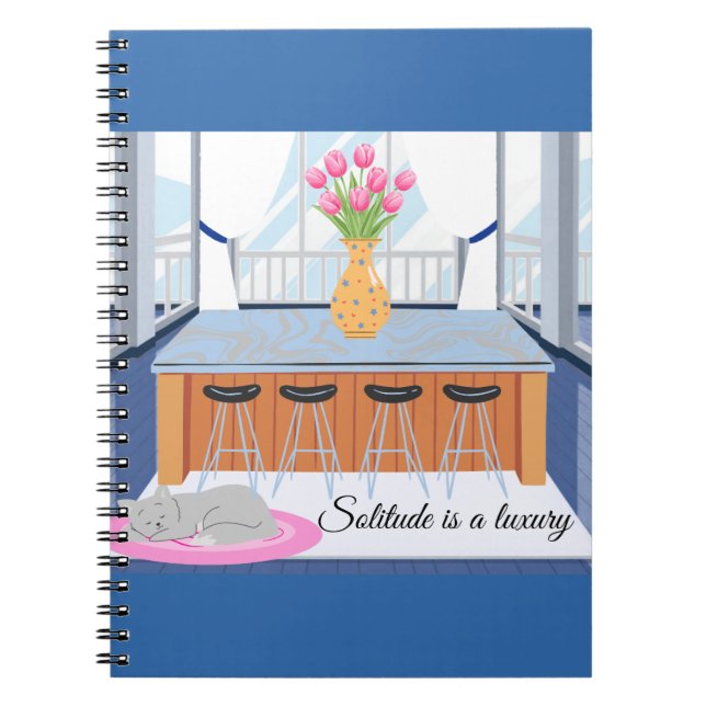 Caderno Espiral A solidão do gato é um luxo  (Frente)