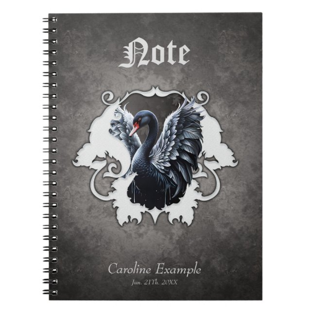 Caderno Espiral À sombra da elegância: Um cisne negro. (Frente)