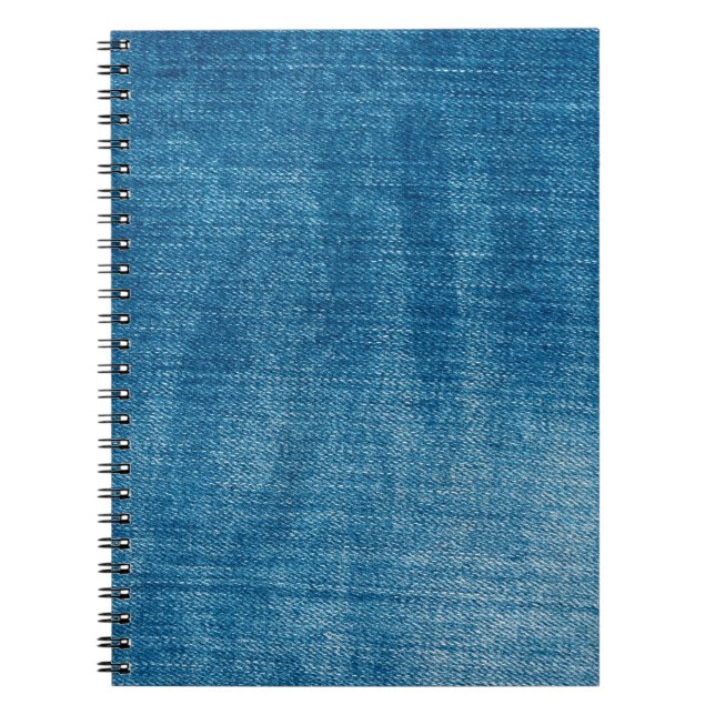Caderno Espiral A textura dos jeans azuis denim fecha. Blue denim  (Frente)