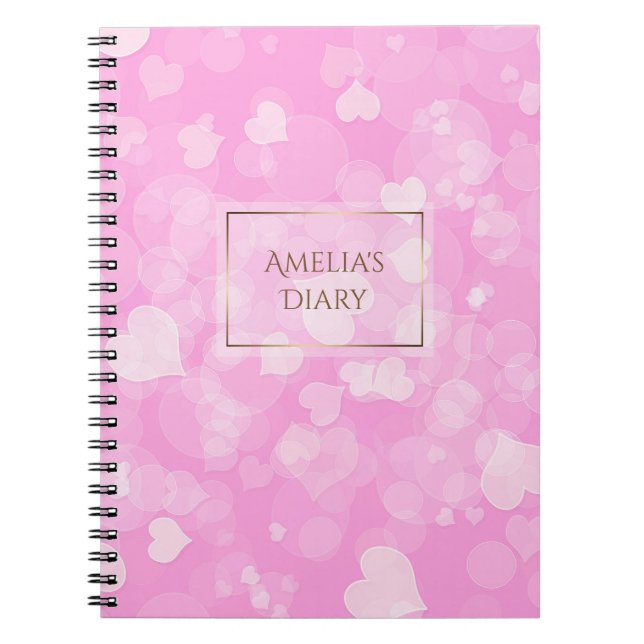 Caderno Espiral A textura dos namorados abstratos do rosa do (Frente)