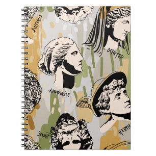 Caderno Espiral A Trending Grega Gods Art Retrait Sem Olhos Padrão