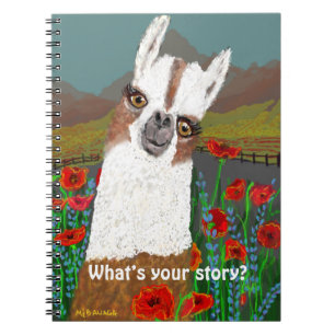 Caderno Espiral A tua mãe Llama no campo da papoula