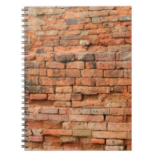 Caderno Espiral A velha camada de tijolos, antiga, de fundo, b