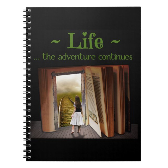Caderno Espiral A vida, a aventura continua (Frente)