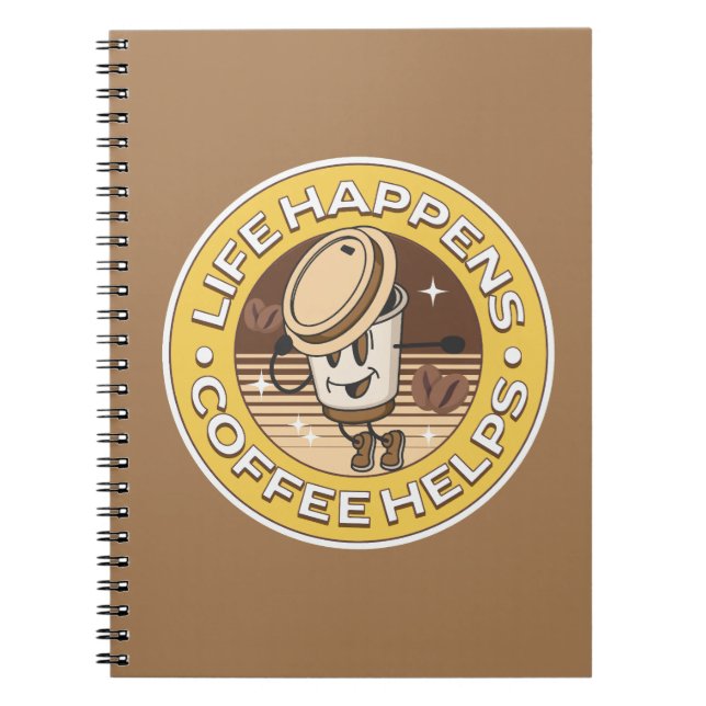 Caderno Espiral A vida ajuda o café (Frente)