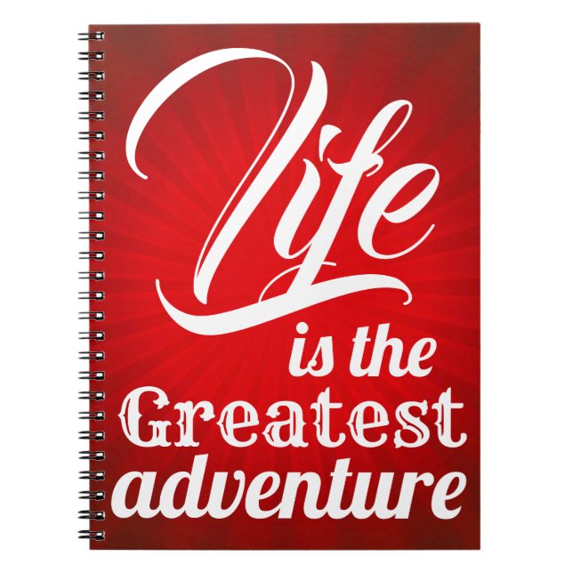 Caderno Espiral A vida é a maior aventura (Frente)