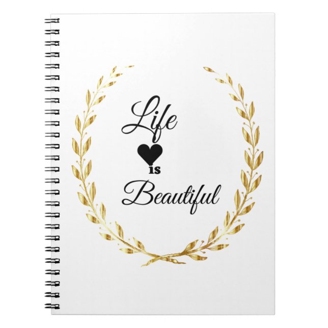 Caderno Espiral A vida é bonita (Frente)
