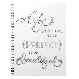 Caderno Espiral a vida é bonita - entregue o doodle tirado da