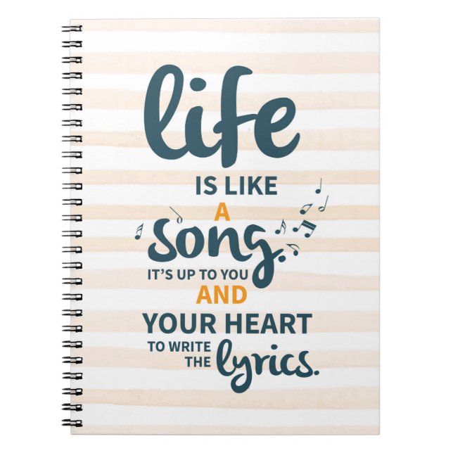 Caderno Espiral A vida é como um incentivo à música e o sucesso da (Frente)